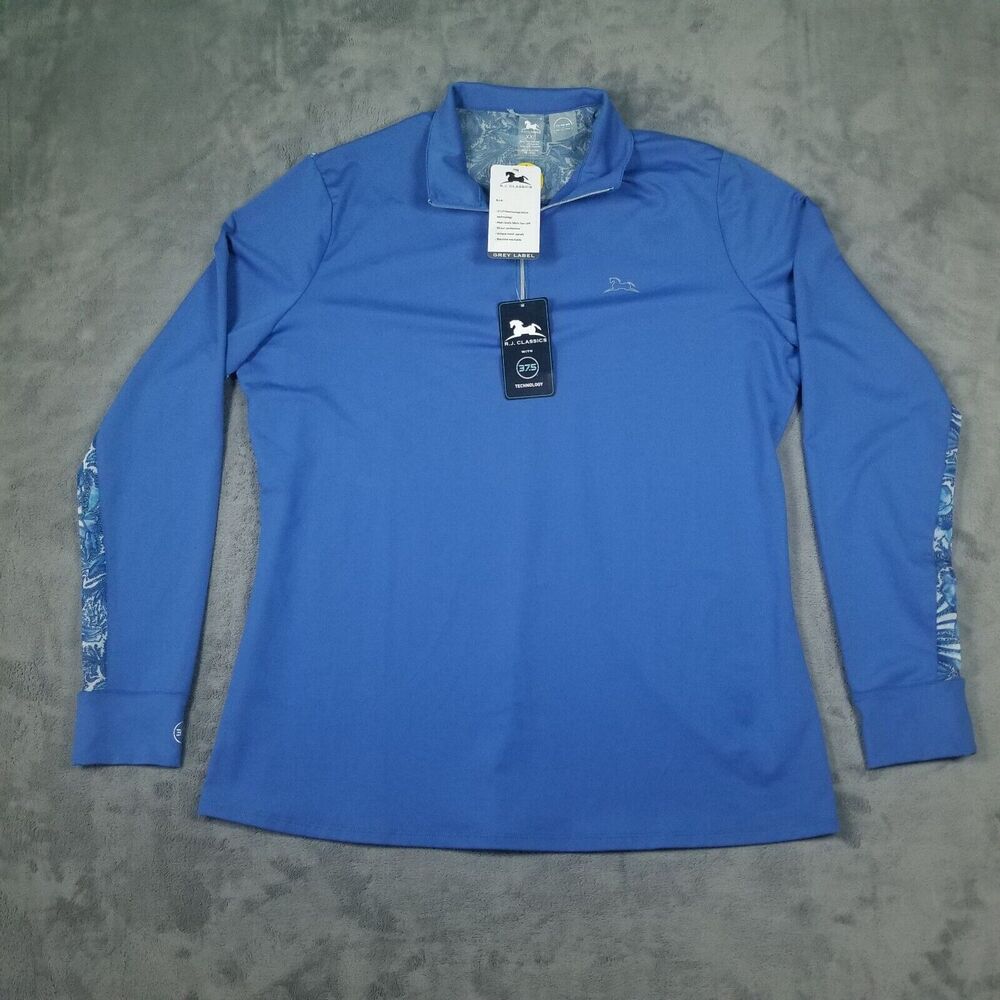 RJ Classics Ella Training Shirt Womens Blue Size XXL 1/4 Zip 37.5 Sun NEW
